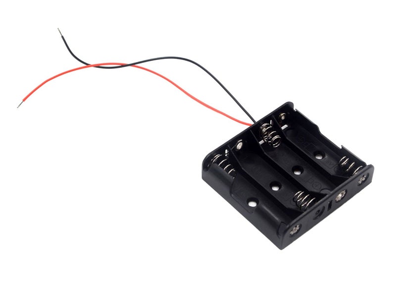 LampVPath (Pack of 4 AABattery Holder Bundle Arduino Holder 2Pcs 2 X 1.5V AA Battery Holder with Leads, 2Pcs 4 X 1.5V 4 AA Battery Holder for Arduino - Image 3